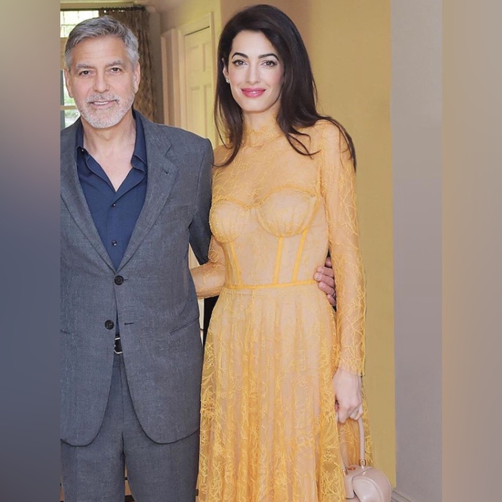 Jonathan Simkhai Embroidered Lace Bustier Corset Dress Amal Clooney